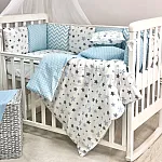 Постельный комплект Маленькая Соня Baby Design Стандарт Stars Серо-голубой