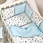 Постельный комплект Маленькая Соня Baby Design Стандарт Stars Серо-голубой