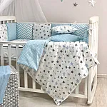 Постельный комплект Маленькая Соня Baby Design Стандарт Stars Серо-голубой