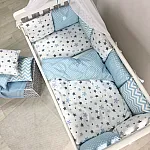 Постельный комплект Маленькая Соня Baby Design Стандарт Stars Серо-голубой