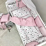 Постільний комплект Маленька Соня Baby Design Стандарт Stars Сіро-рожевий