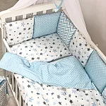 Постельный комплект Маленькая Соня Baby Design Стандарт Stars Серо-голубой