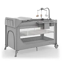 Ліжко-манеж з пеленатором Kinderkraft Leody Up Grey (KCLEODUP