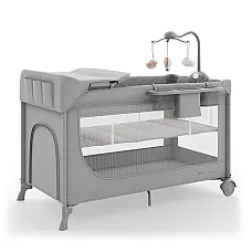 Кровать-манеж с пеленатором Kinderkraft Leody Up Grey (KCLEOD