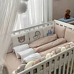 Постільний комплект Маленька Соня Art Design Стандарт Hello Bear Капучіно