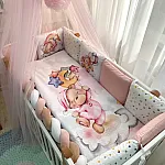 Постільний комплект Маленька Соня Ведмедики Гаммі Стандарт Рожевий