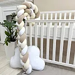 Бортик-коса Маленька Соня Білий з молочним та бежевим
