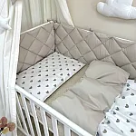 Постільний комплект Маленька Соня Baby Mix Стандарт Сіро-бежеві сердця
