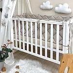 Постільний комплект Маленька Соня Baby Mix Стандарт Сіро-бежеві сердця