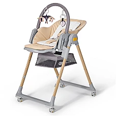Стілець для годування Kinderkraft Lastree Beige Wood (KHLAST0