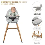 Стульчик для кормления 2 в 1 Kinderkraft Fini 2 Grey (KHFINI02GRY0000)