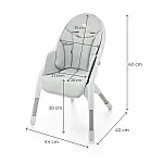 Стілець для годування Kinderkraft Dinnly Grey (KHDINN00LGR0000)