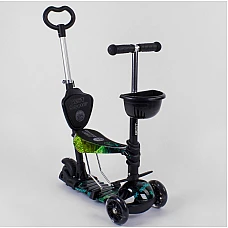 Детский самокат 5 в 1 Best Scooter Абстракция Черный с зелены