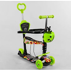 Дитячий самокат 5 в 1 Best Scooter S 6732 Салатовий з колами