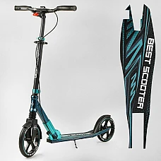 Двоколісний самокат з фарою Best Scooter Бірюзовий (43685)