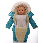 Дитячий зимовий комбінезон Babykroha Чоловічок (однотонний) Морська хвиля