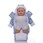 Дитячий весняний комбінезон Babykroha Чоловічок (кольоровий) Блакитний з тваринами