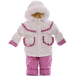 Зимний комбинезон 3 в 1 Babykroha Тройка (однотонный) Белый с розовым