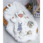  Демісезонний комплект на виписку з 3-х предметів ТМ Elliz Soft Bunny Молочний