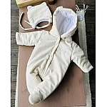  Комплект на виписку з шапочки і комбінезона Кіндер Baby Comfort Молочний