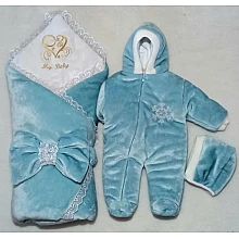 Комплект на виписку з 3 предметів My Baby Блакитний 