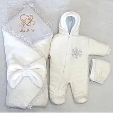 Комплект на выписку из 3-х предметов My Baby Молочный