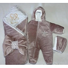 Комплект на виписку з 3 предметів My Baby Молочний шоколад