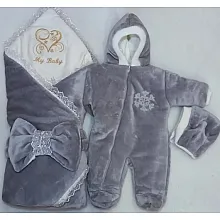 Комплект на виписку з 3 предметів My Baby Сірий