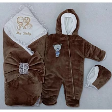 Комплект на выписку из 3-х предметов My Baby Шоколад