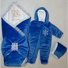 Комплект на виписку з 3 предметів My Baby Синій
