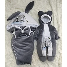 Демисезонный комплект на выписку ШкодаМода Rabbit gray