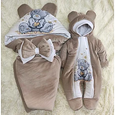 Демисезонный комплект на выписку ШкодаМода Teddy Бежевый
