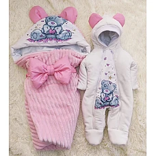 Демісезонний комплект на виписку ШкодаМода Teddy Рожевий