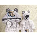 Демисезонный комплект на выписку ШкодаМода Sleeping teddy Белый с серым 