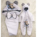  Sleeping teddy Білий з сірим