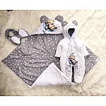 Демисезонный комплект на выписку ШкодаМода Sleeping teddy Белый с серым 
