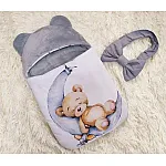 Комплект на выписку ШкодаМода Sleeping teddy Серый