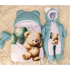 Комплект на выписку ШкодаМода Teddy Мятный