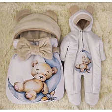 Комплект на виписку ШкодаМода Sleeping teddy Бежевий