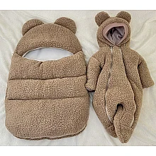 Комплект на виписку ШкодаМода Ведмедик Teddy New Темно-бежеви
