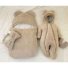 Комплект на выписку ШкодаМода Мишка Teddy Светло-бежевый 