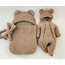 Комплект на виписку ШкодаМода Ведмедик Teddy Темно-бежевий