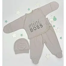 Детский комплект для новорожденного Lari Mini Boss Серый