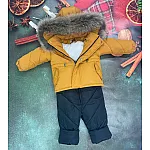 Дитячий зимовий комбінезон Natalie Arctic Гірчичний з чорним