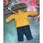 Дитячий зимовий комбінезон Natalie Arctic Гірчичний з чорним