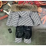 Дитячий зимовий комбінезон Natalie Dior Білий з чорним