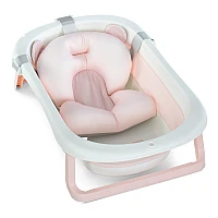 Дитяча складана ванночка з вкладишем і термометром EL Camino ME 1151 Plus Peony Pink