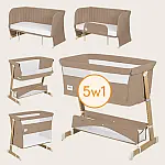 Дитяче ліжко-диван 5 в 1 Lionelo Thomi Plus Beige Carmel