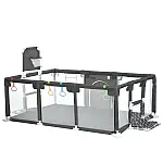 Игровой манеж с баскетбольным кольцом и футбольными воротами Bambi MR 1338-G Серый