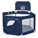 Игровой манеж с баскетбольным кольцом Bambi MR 1340-BL Синий